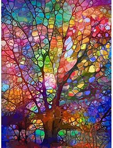 Petrala Paint by Number for Adults DIY Acrylic Paint by Numbers Kits on Canvas Tree of Life Drawing Colorful Paintworks Artwork for Beginner Without Frame, 16 x 20 Inch