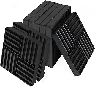 8 Pack Anti Vibration Pads 6.5''X6.5''X0.8 Rubber Anti-Vibration Mat Black Anti-Vibration Isolation Pads for HVAC, Washers, Compressors, Treadmills, Air Conditioner