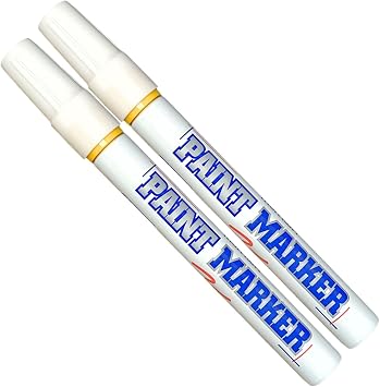 Paint Markers Oil-Based Pen Permanent Waterproof Car Tire Tread Rubber Metal - 2 pcs Yellow