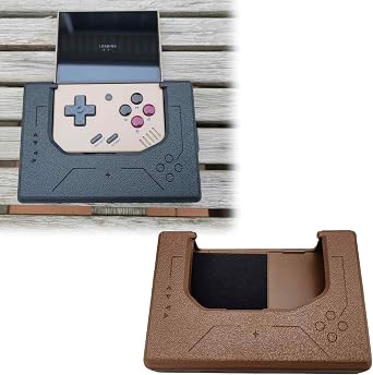 3-in-1 Protective case for Miyoo Mini Plus - Handheld Grip Mode - Monitor Stand Function Brown
