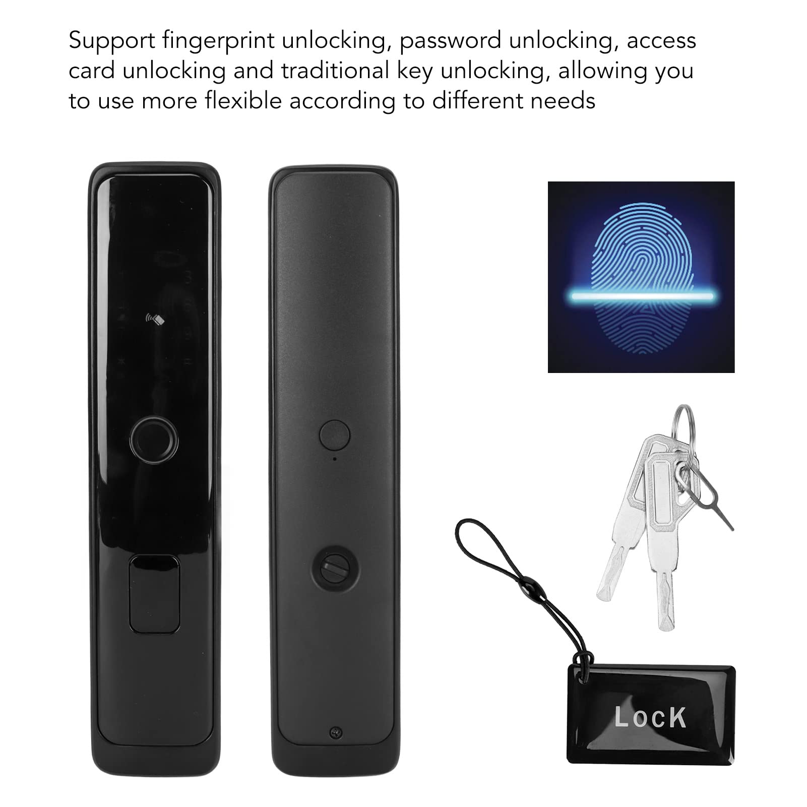 Serrure de Porte Intelligente à Empreinte Digitale, 5-en-1