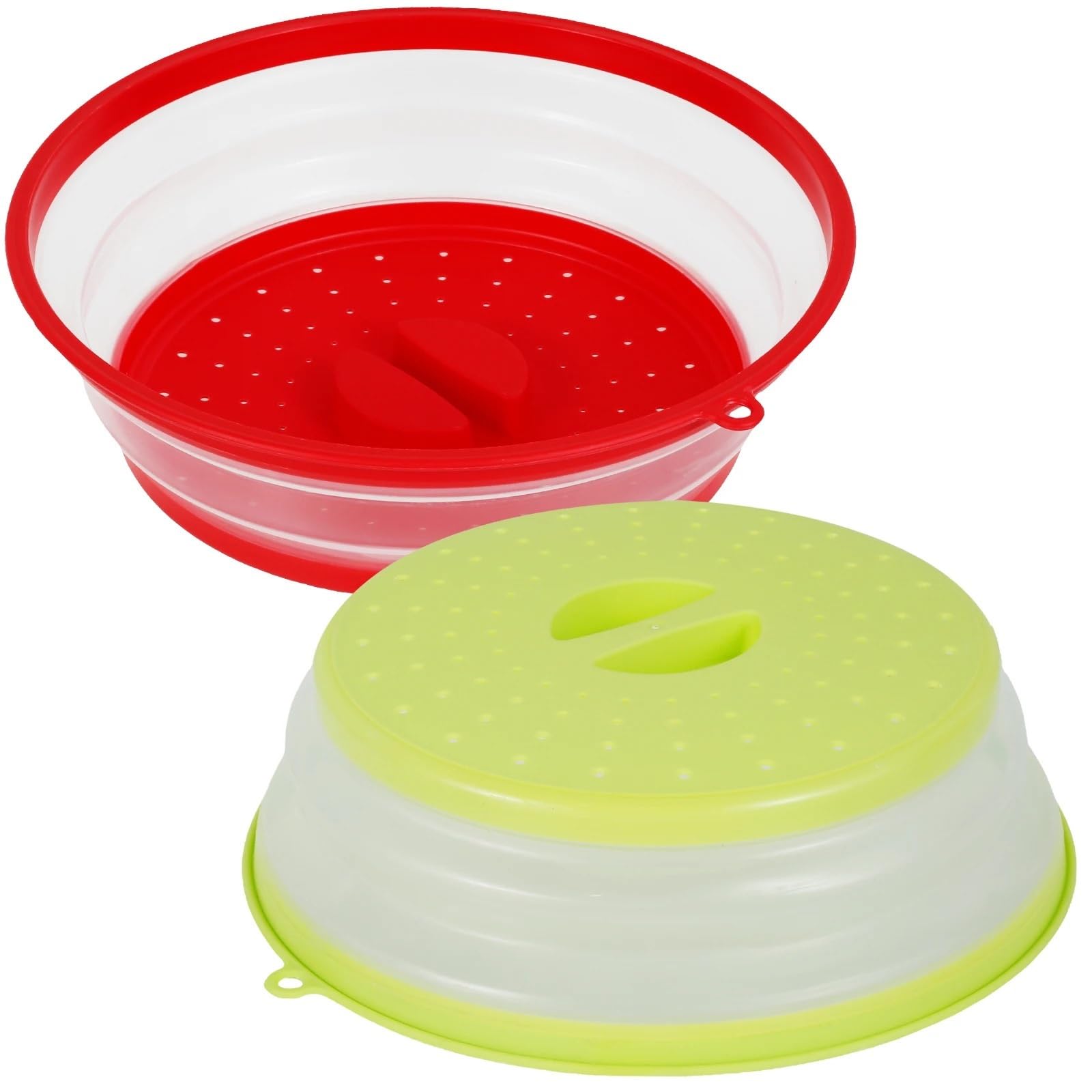 Microwave Splatter Cover Collapsible Food Plate Drainer Basket Heating Splash-proof Kitchen Cooking Lid(Style 1)(Style 1)