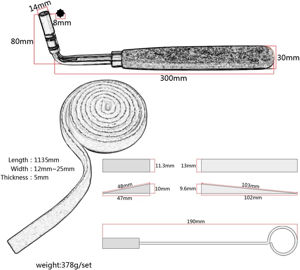 ピアノチューニングツール ラバーミュートロングチューニングハンマーヘッド スターチップ付き プロフェッショナルチューナー用 6個