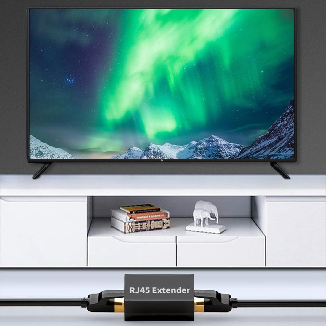 JMT RJ45 Extender connected to TV