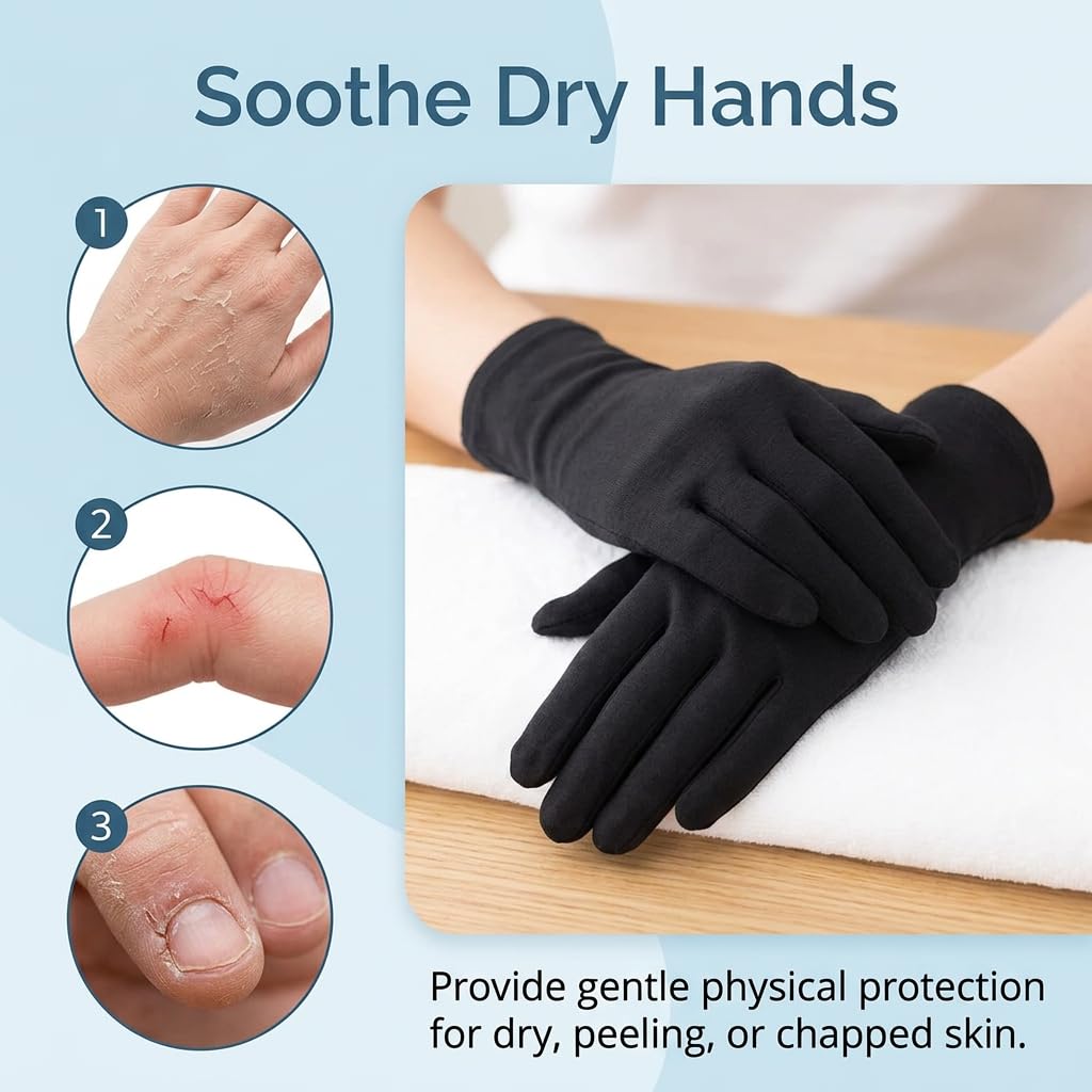 Gant noir gants coton noir epais taille L 4 paires gants thermiques gants hiver pour hommes et femmes protection des mains tres confortables lavables reutilisables et respirants lot de quatre paires