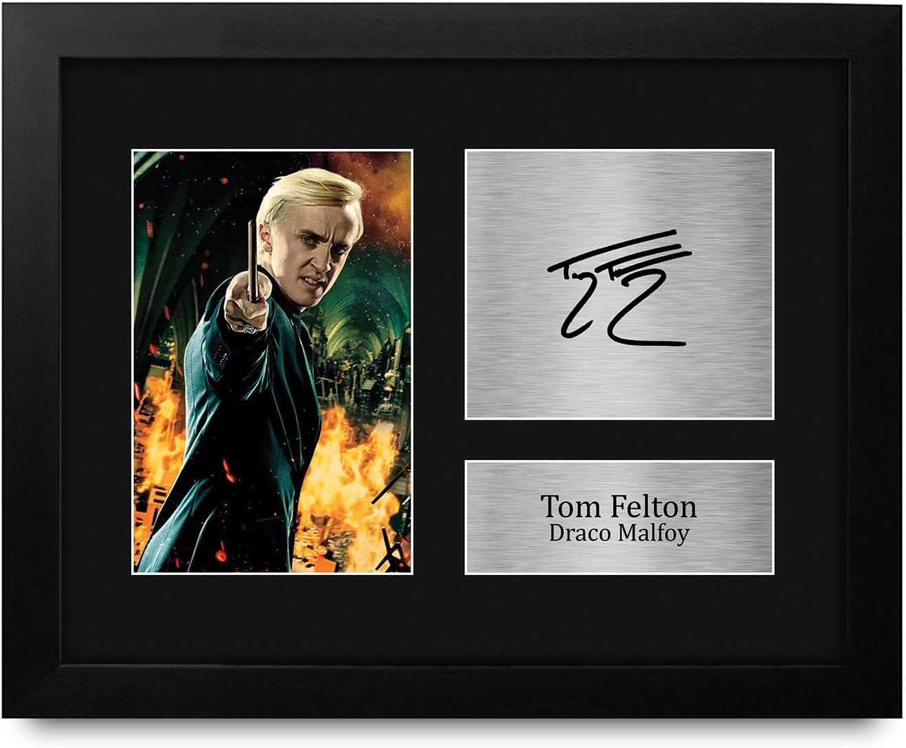 HWC Trading Tom Felton Harry Potter Draco Malfoy 16 x 12 inch (A3) Printed Gifts Signed Autograph Picture Display for Movie Memorabilia Fans - 16" x 12" Framed