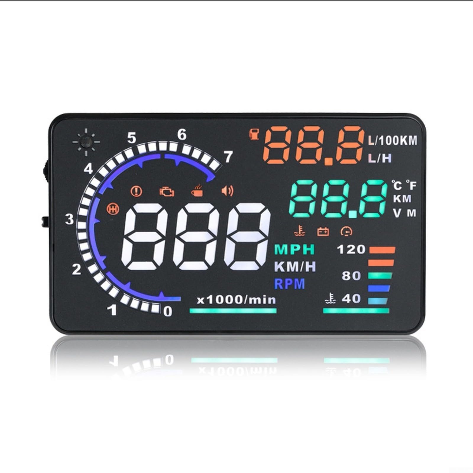 Coche HUD Head Up Display OBD2 proyector para velocidad RPM temperatura del agua, para A8, conducción