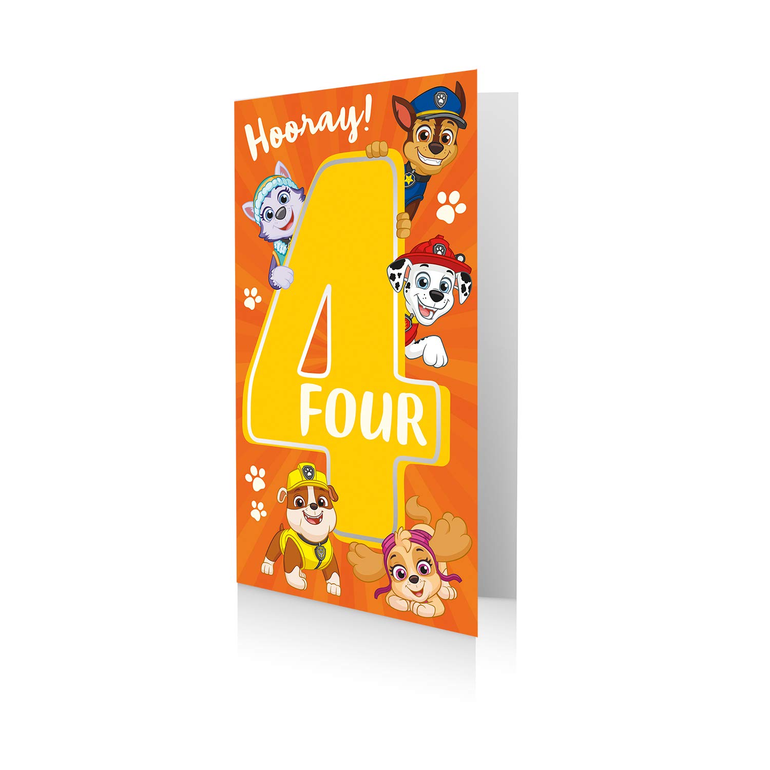 Paw Patrol Official Age 4 Birthday Card, Hooray 4