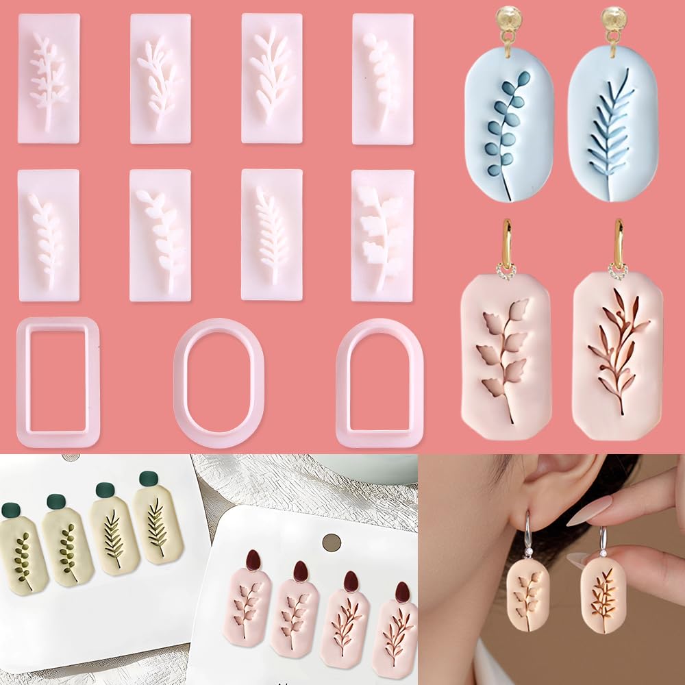 11Pcs Leaves Clay Stamps Mini Leaf Polymer Clay Molds Polymer Clay Cutters for Polymer Clay Jewelry Earrings Making Clay Earring Cutters Polymer Clay Earring Cutters Polymer Clay Mold