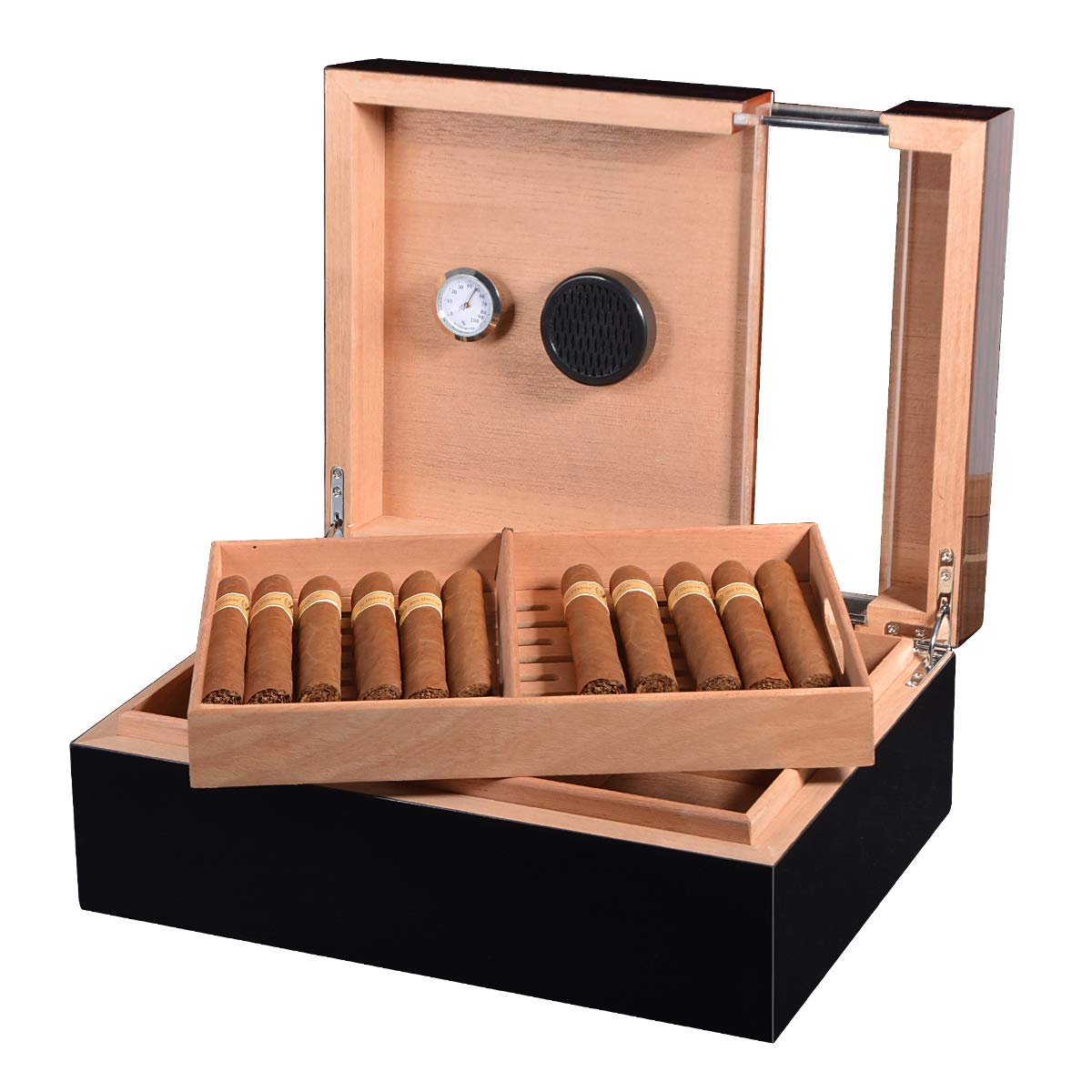 Buy Volenx Cigar Humidors with Tray Divider, Humidor Cigar Box with