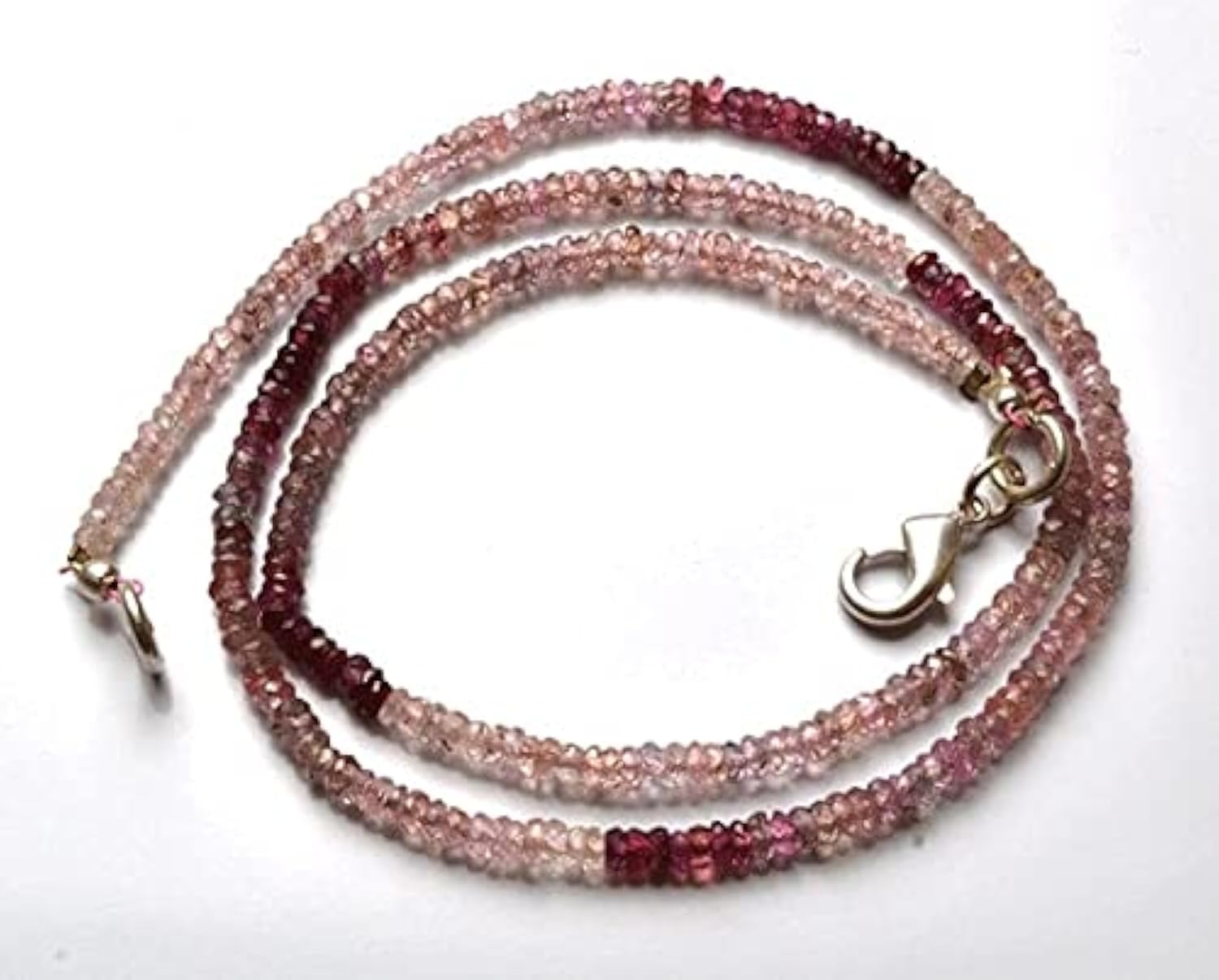Saphir rose perles rondelles naturelles 2mm pour création de bijoux de 40cm