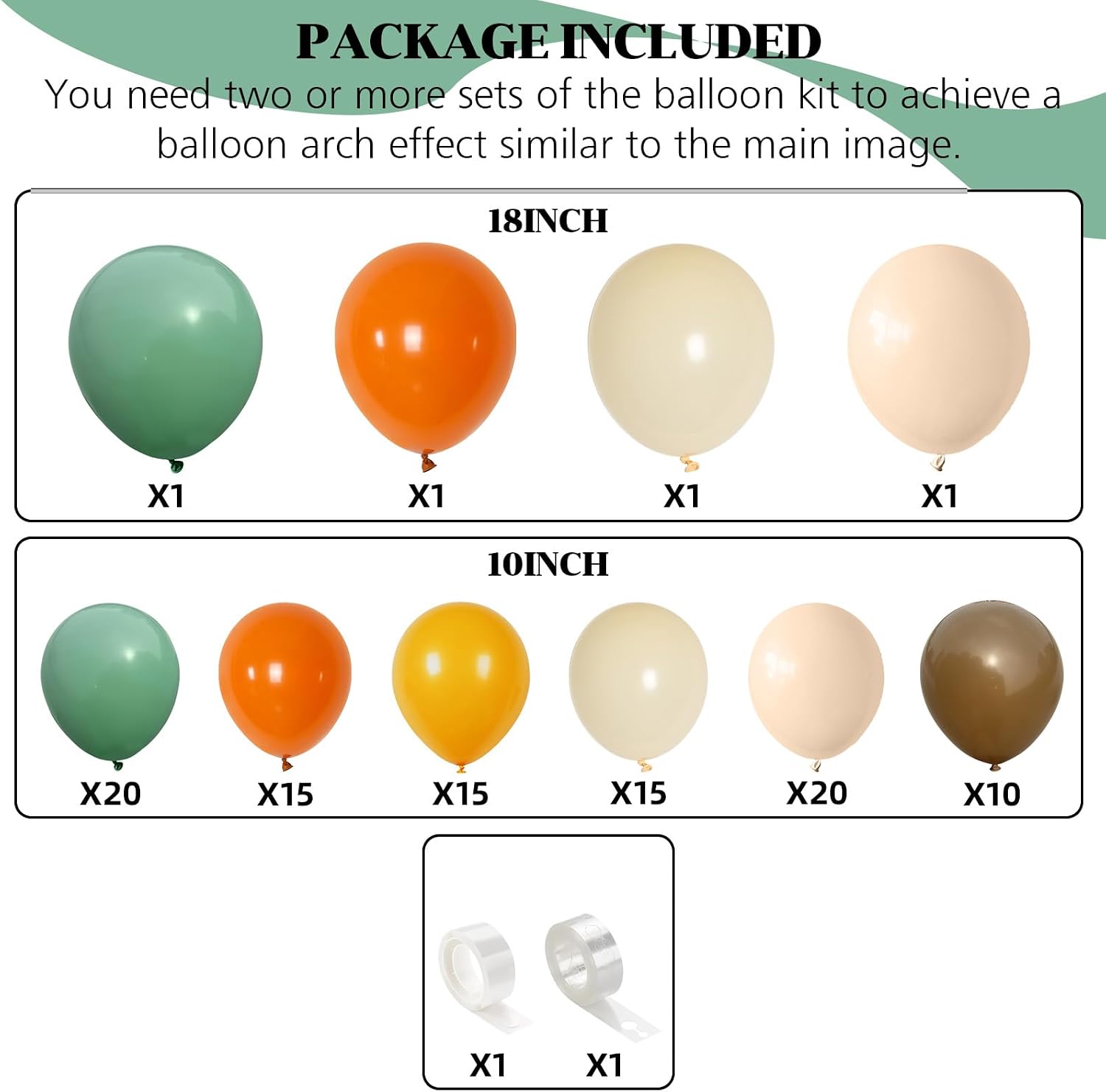 Orange Green Balloons Garland Arch Kit Fall Autumn Balloon Party Decoration image 2
