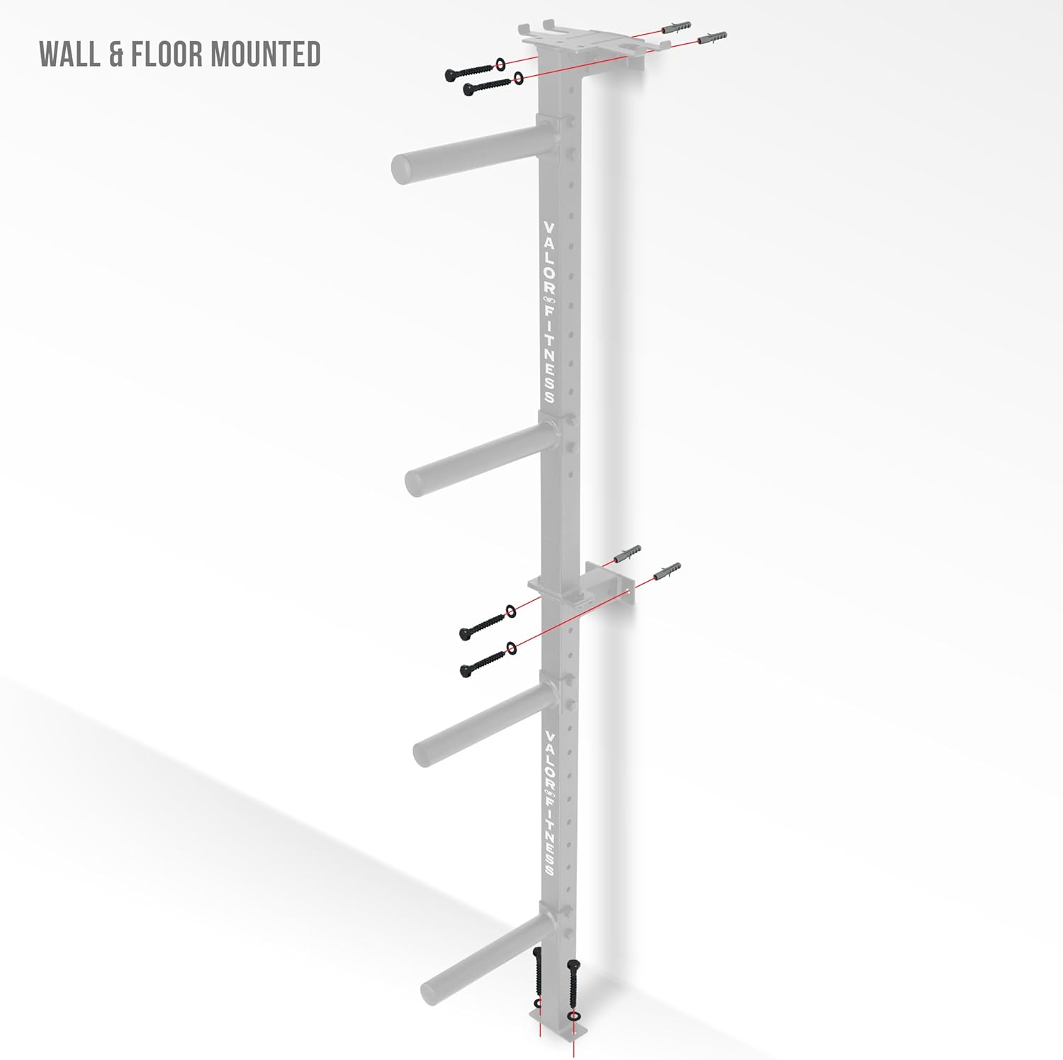 Valor Fitness Wall Mounted Weight Plate Storage Holder/Rack for Bumper Plates and Olympic Weight Plates