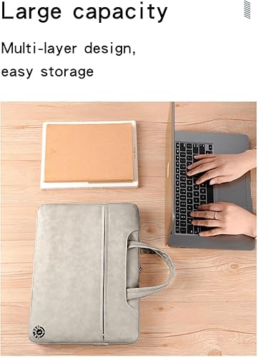 Miniatura 4 de Funda portátil para laptop de 13 a 14 pulgadas para viajes y trabajo, delgada, repelente al agua, a prueba de golpes, con asa, compatible con HP