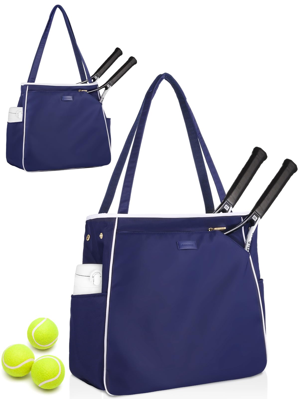 CHICECO Tennis Tote Bag for Women, Large Tennis Racket Bag, tennis bag 2 rackets,Pickleball Bag,Padel Bag