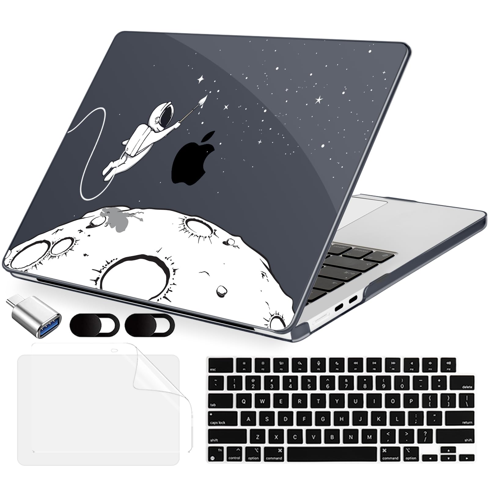 MecBevia Compatible with MacBook Air 13.6 inch Case, M4 A3240/M3 A3113/M2 A2681 (Released 2025 to 2022), Hard Shell, Keyboard Cover, Screen Protector,