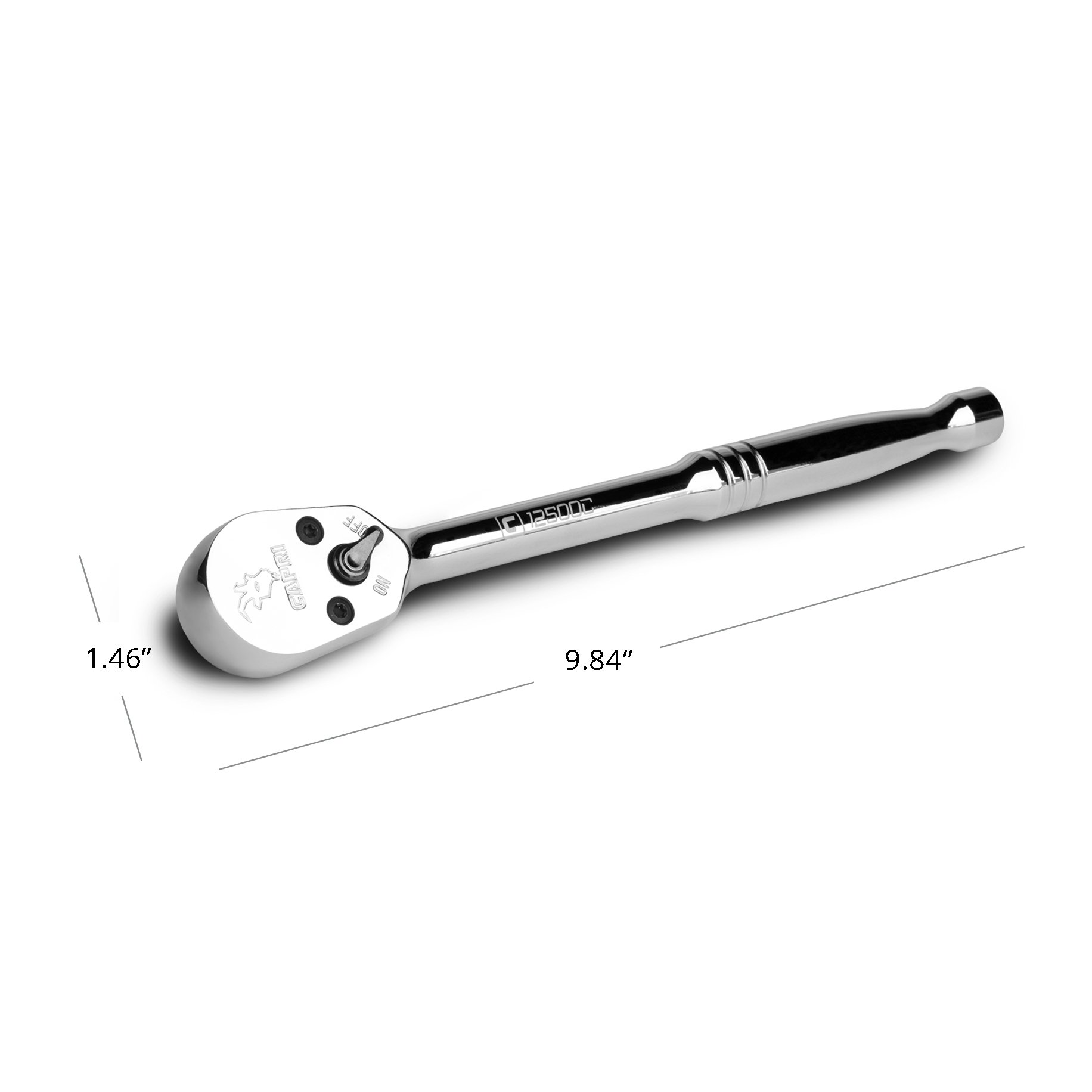 Capri Tools Grzechotka niskoprofilowa z napędem 1/2", prawdziwy 72-zębowy, 5-stopniowy łuk obrotowy