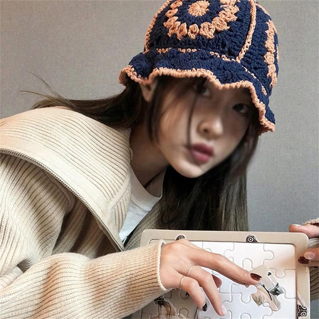 Vintage Ladies Hat Casual Hollow Knit Female Fisherman Versatile Sun