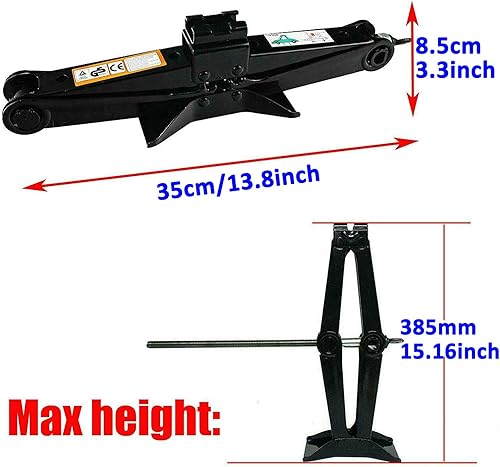 Miniatura 3 de 1 paquete de gato de tijera para coche para Honda CivicAccordCR-VElementOdysseyPilot, 2 toneladas, 4409 libras de capacidad, gato de tijera para