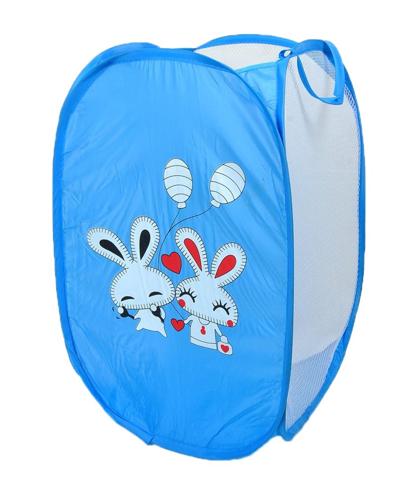 CPNAVKAR Fabric Laundry Basket (34 cm x 34 cm x 53 cm, Blue, Navkar