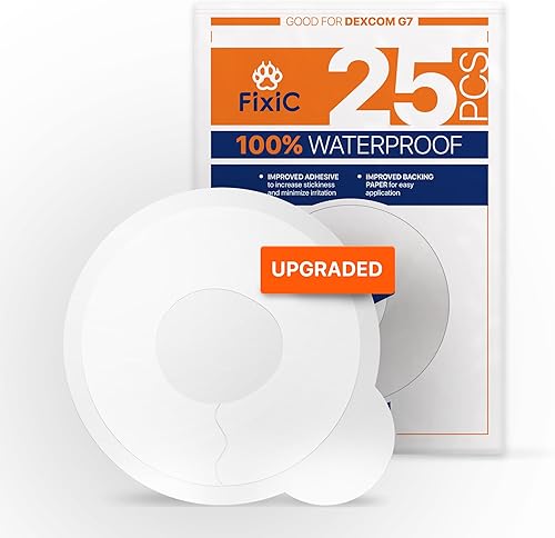 Miniatura 8 de FixiC Parches adhesivos para G7 y Stelo - Paquete de 25 parches adhesivos impermeables de alta calidad - Papel precortado - Parche adhesivo para G7
