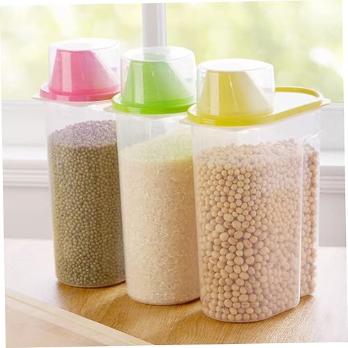 Miniatura 4 de NOLITOY Tarro de almacenamiento de despensa de 3 piezas contenedor de almacenamiento de alimentos para mascotas, almacenamiento de nueces de cocina,