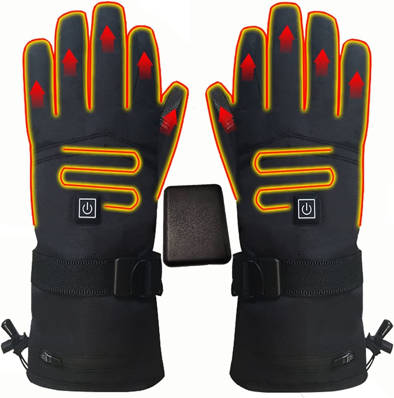 CHEWYNP Guanti riscaldati da Moto da Donna da Uomo, Batteria Ricaricabile 5000 mAh Guanti da Sci Impermeabili, Guanti Invernali Caldi per Pattinaggio Caccia Escursioni sulla Neve Campeggio
