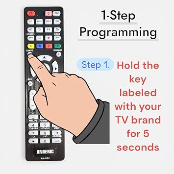 Anderic Universal TV Remote for Samsung, LG, Sony, Sharp, Vizio, Philips