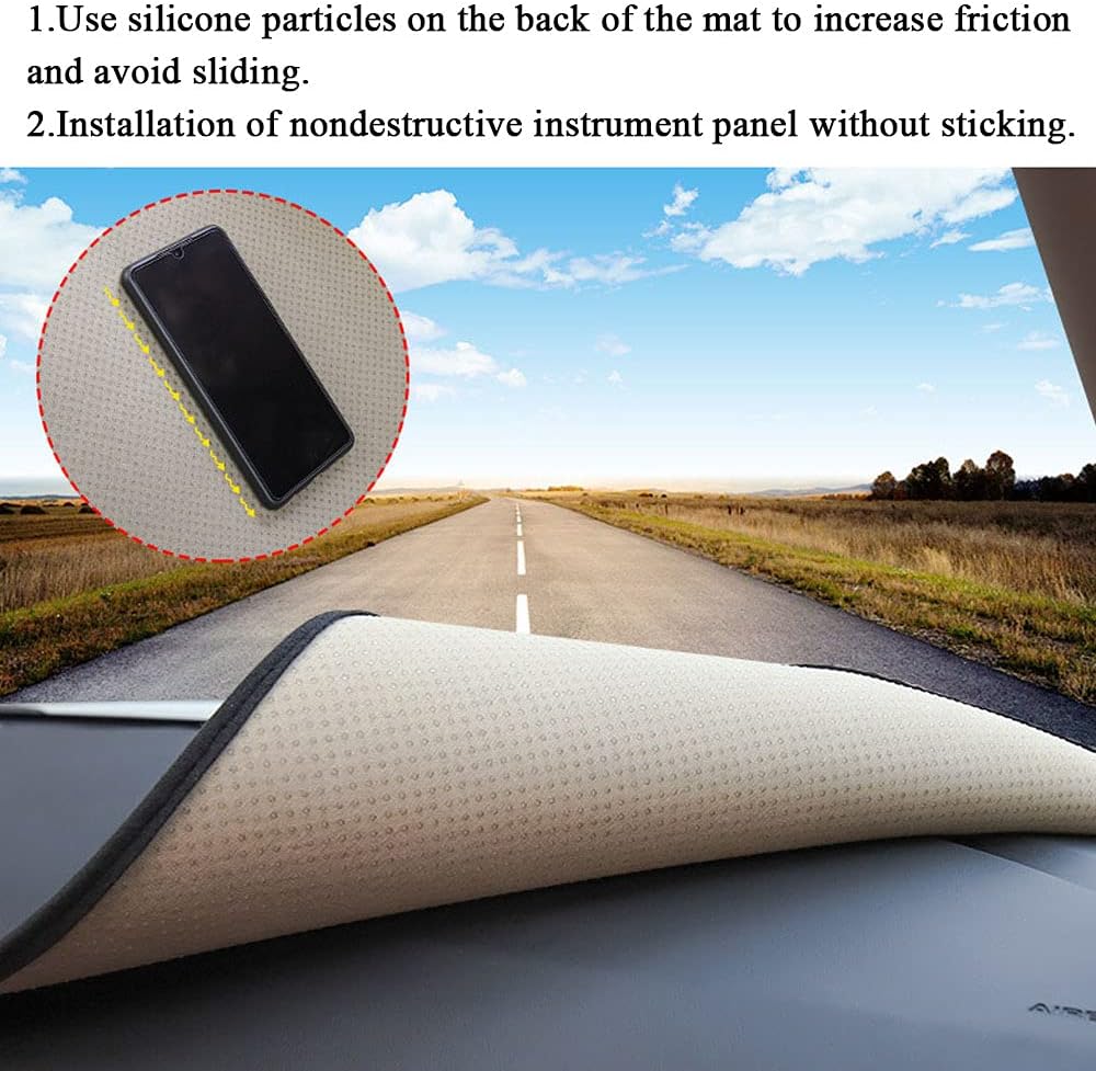 Rifoda for Ford Explorer Dash Board Cover Mat Center Console Cover Fit for Explorer 2020 2021 Instrument Panel Leather Material Cover Sun Shade pad