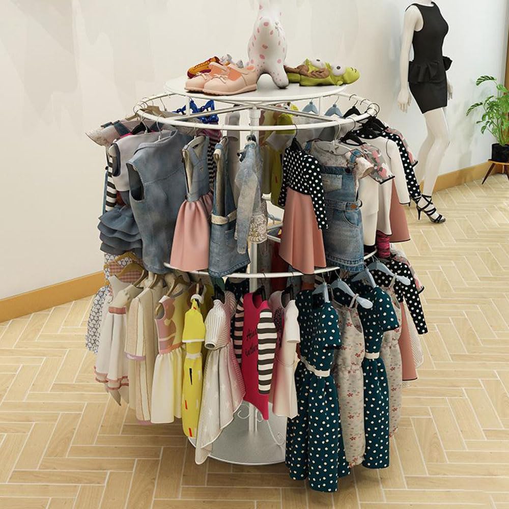 Présentoir à vêtements en métal enfants blanc pour apprendre à ranger seul sa chambre