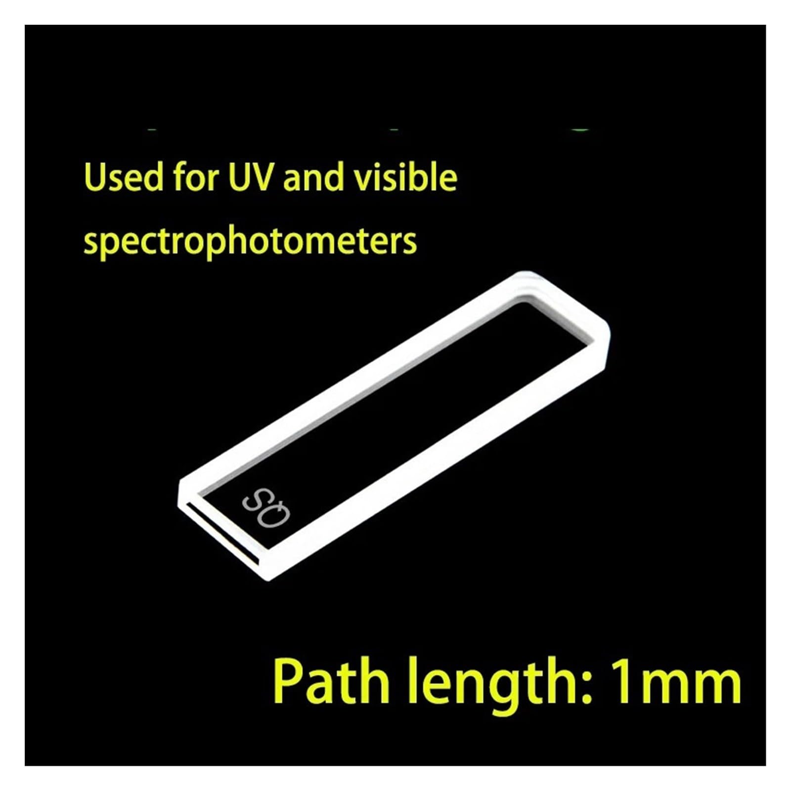 Cuvette al quarzo da 2 pezzi con coperchio, lunghezza del percorso di 1 mm, for laboratorio spettrofotometro