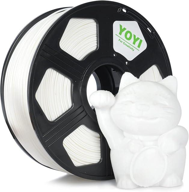 YOYI YOYI ABS 3D Printer Filament, ABS Filament 1.75mm Dimensional Accuracy +/- 0.03mm, 1kg Spool (2.2lbs), ABS White