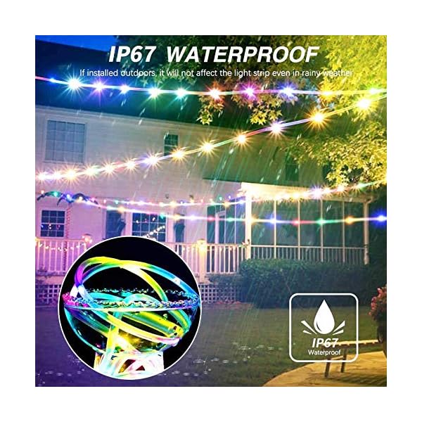 12M LED Schlauch Lichterkette Außen, USB und batteriebetriebene LED IP67 Wasserdicht Bunt Lichterschlauch mit 8 Modi… – Bild 7