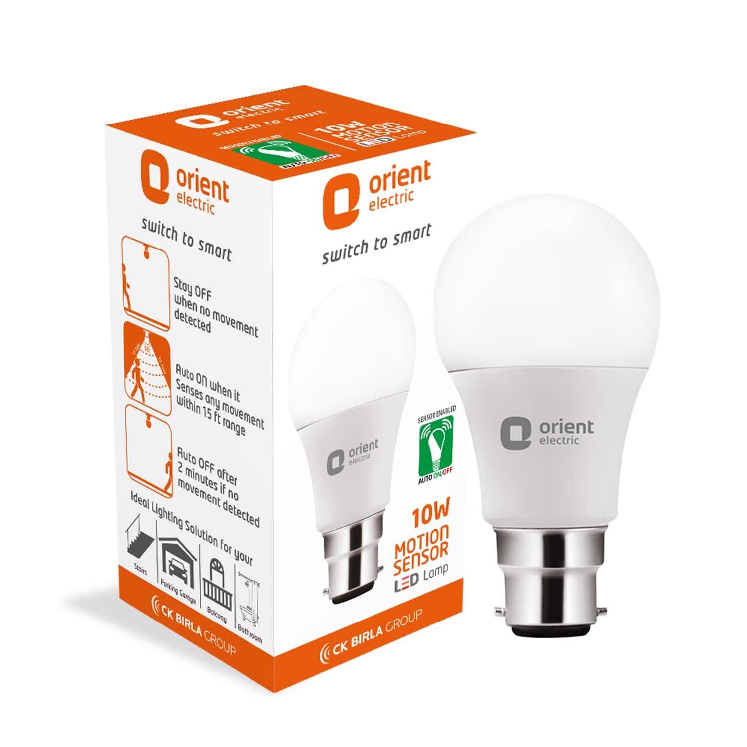 Orient Electric Motion Sensor Motion Sensor Energy Saving Automatic On/Off 10W LED Bulb, 6500K (Pack of 1)-image-16