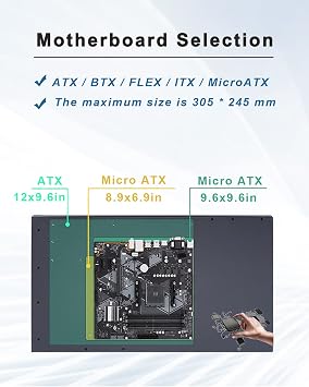 Mining Rig Frame Case 6 Gpu, Mining Rig Frame with Anti-Static Strips, Open Air PC Case for ATX/Btx/Flex/Itx/Micro ATX, Support 4 x 12 cm Fan (Frame Only) (6GPU)