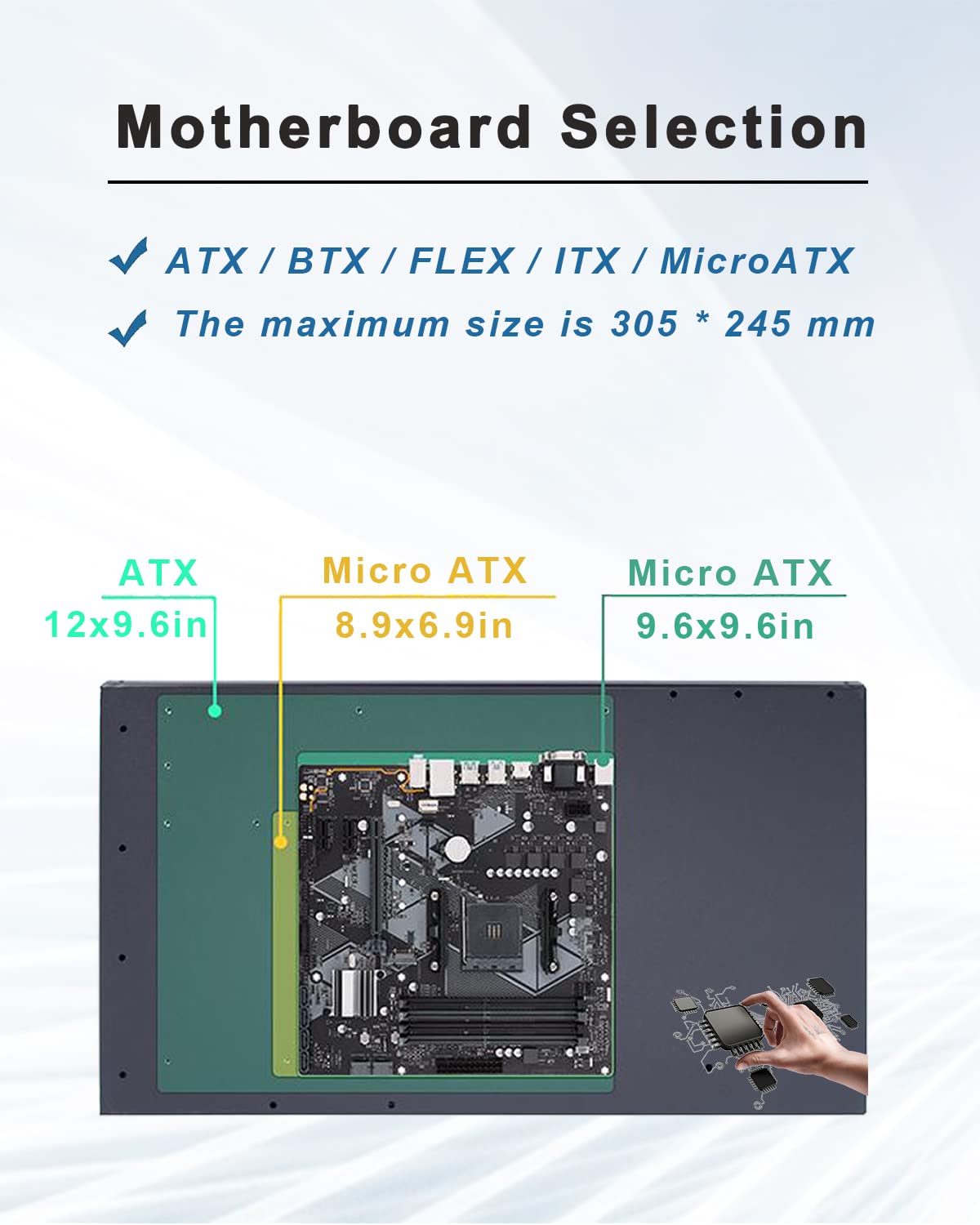 Mining Rig Frame 6 GPU, Stahl Offen Mining Frame mit Antistatikstreifen, Open Air Miner Mining Case für ATX/Btx/Flex/Itx/Microatx, 4 X 12cm Ventilator (Nur Rahmen)