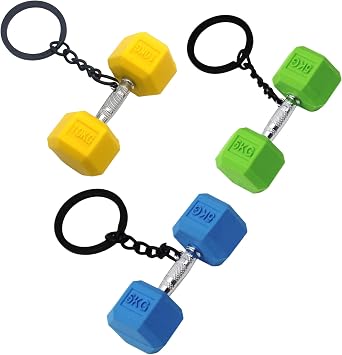 Dumbbell Keychain Charm, Fitness Enthusiast Gift, Gym Bag Accessory, Mini Workout Pendant