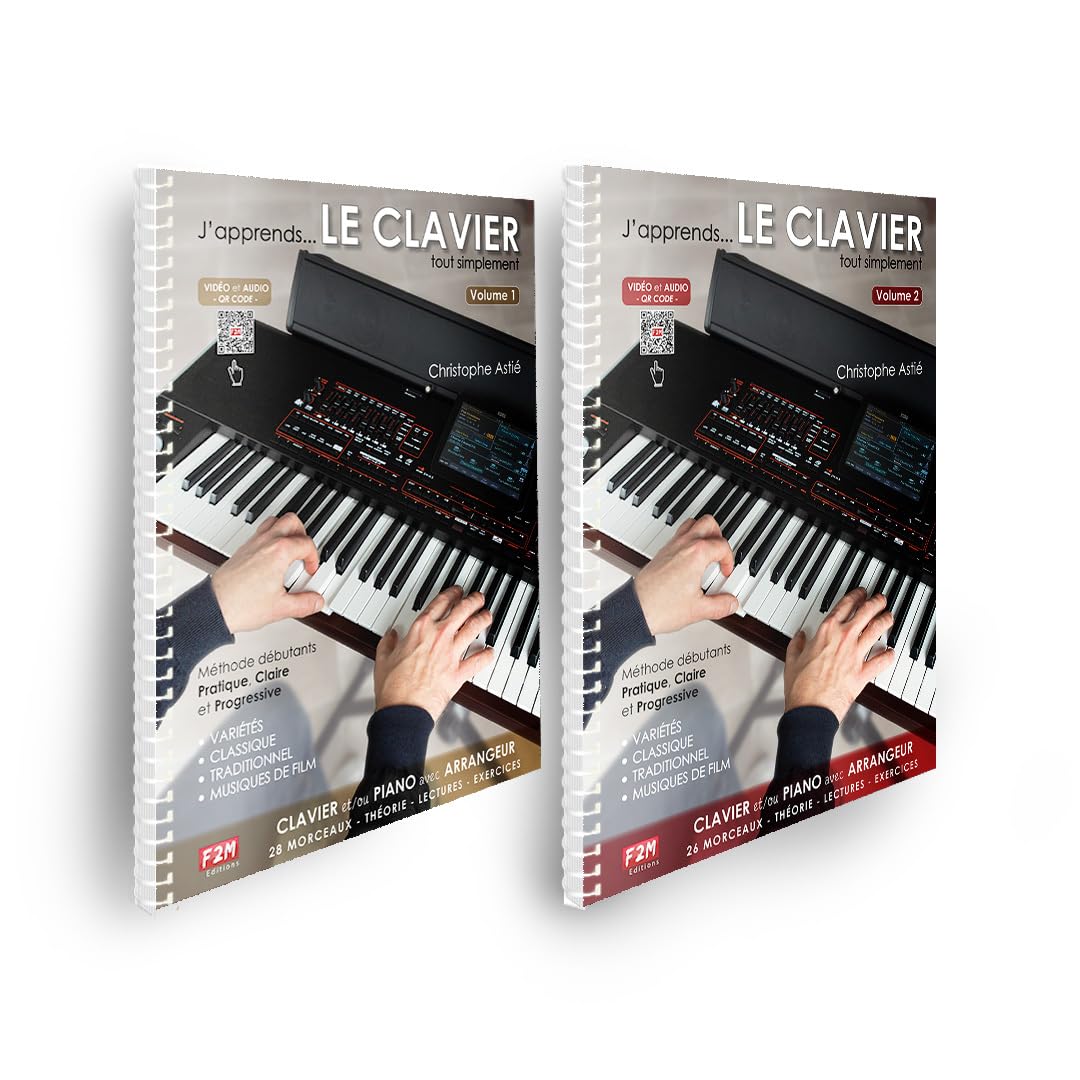 J'apprends le clavier vol 1 + vol 2 pour apprendre la musique seul sans professeur à la maison