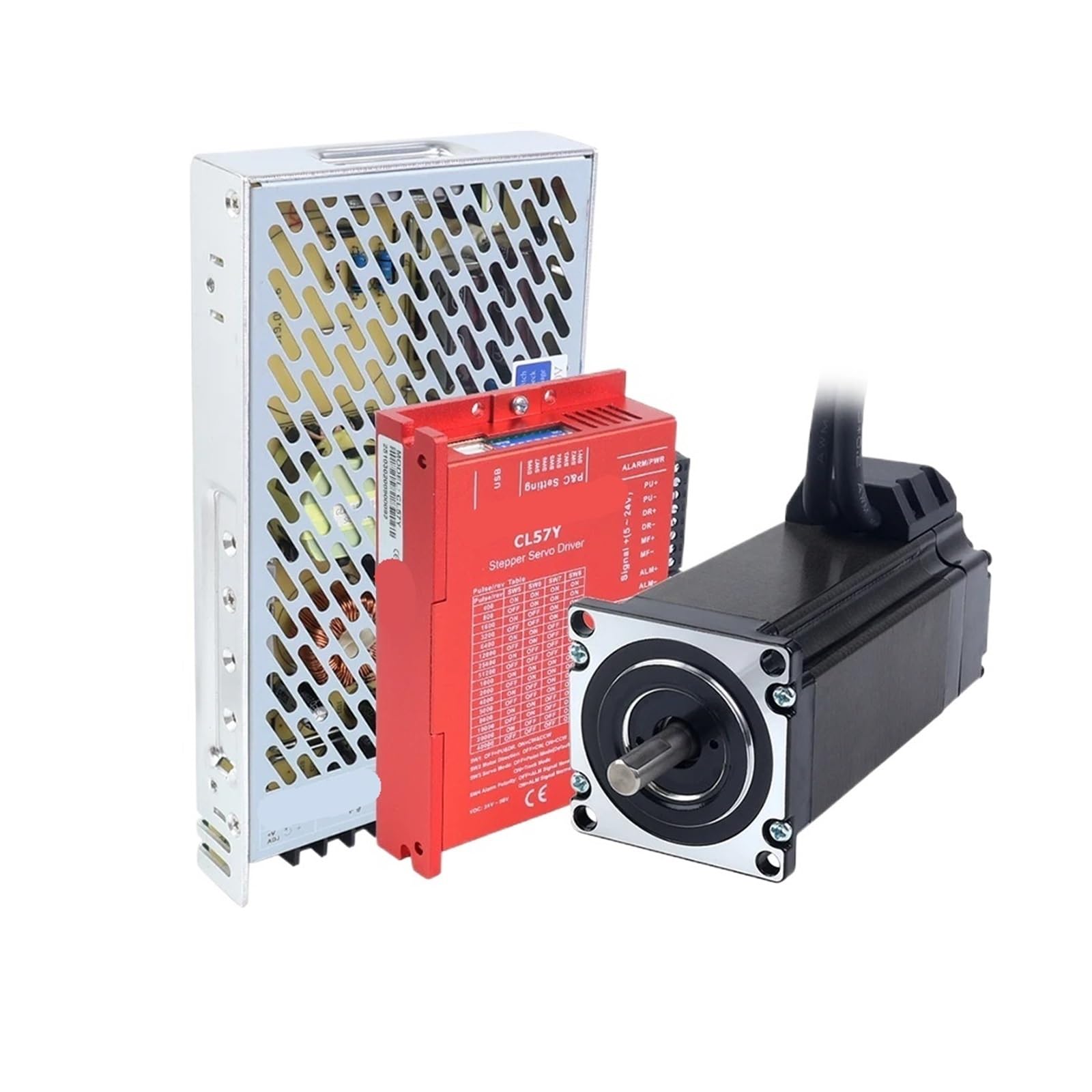 JJKKOZVQF 3Nm Nema 23 Closed Loop Servo Stepper Motor with Encoder CL57Y Driver & Power Supply CNC Kit