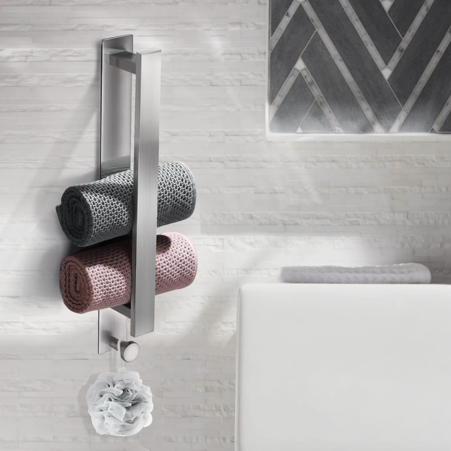 Porte Serviettes Sans Perçage Porte Serviette Mural En Acier Inoxydable 304 Argent Brosse Un Bras Auto Adhesif Porte Serviettes 80366376