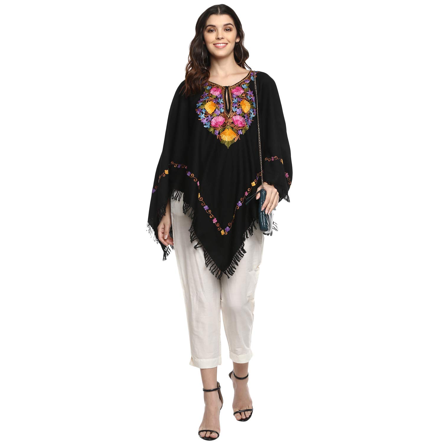 craftbazar Woman's Ponchos Black Free Size-picture-42