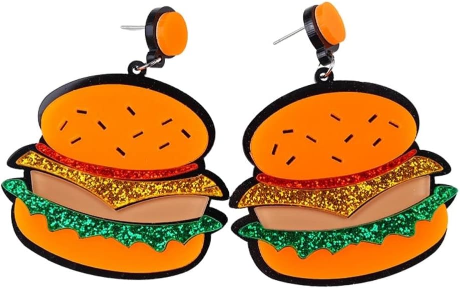 Handmade Acrylic Food Dangle Earrings Unique Donut Avacado Ice Cream Hamburger Earrings Funny Jewelry for Women and Teen Girls Handmade Acrylic Food Dangle Earrings Unique Donut Avacado Ice Cream Hamburger Earrings Funny Jewelry for Women and Teen Girls