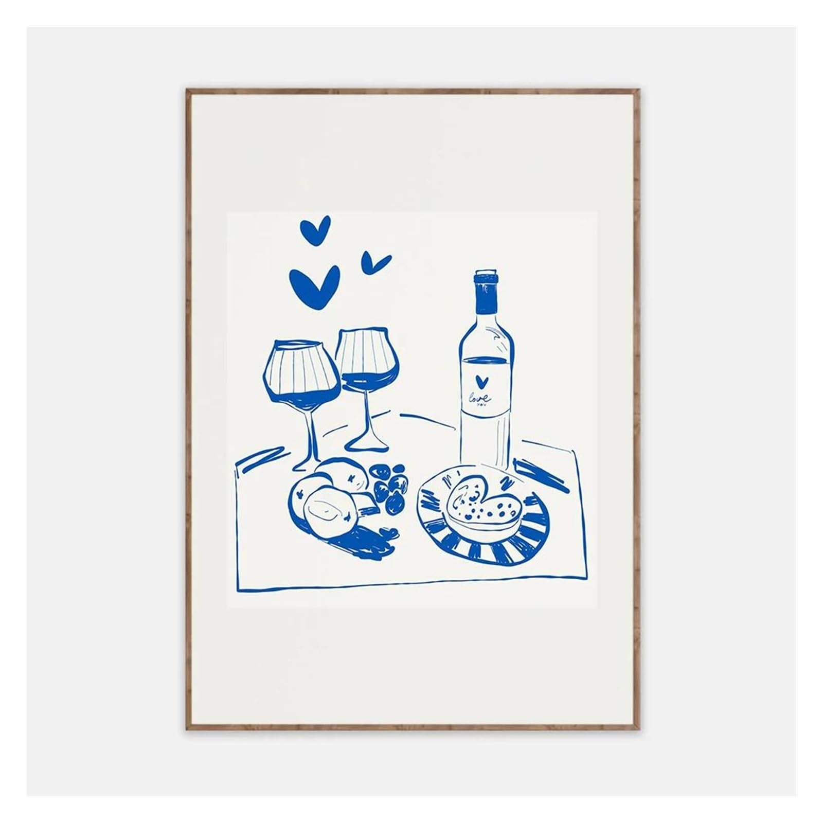 Impression sur toile de vin neutre pour décoration de cuisine contemporaine XENITE 30x40cm