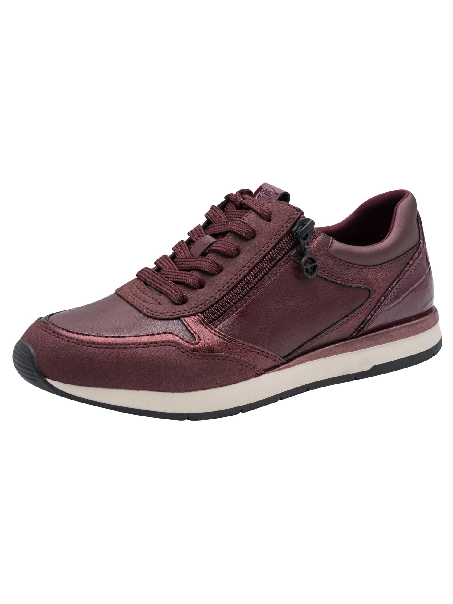 Tamaris Women's Low Flat Trainers, Red (Burgundy Comb), 41