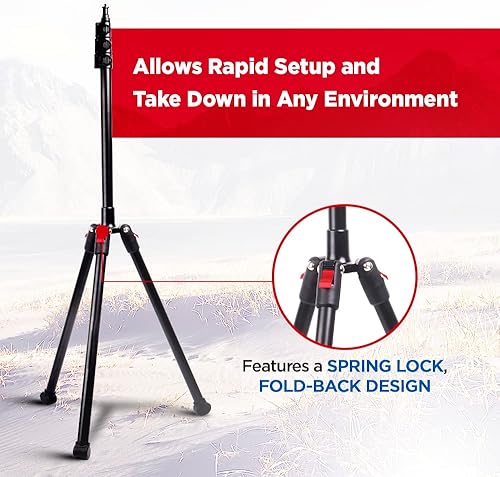 Miniatura 2 de Vidpro ST-90 VentureMaxx - Soporte ajustable profesional de 90 pulgadas trípode ligero compatible con cámaras videocámaras teléfonos inteligentes