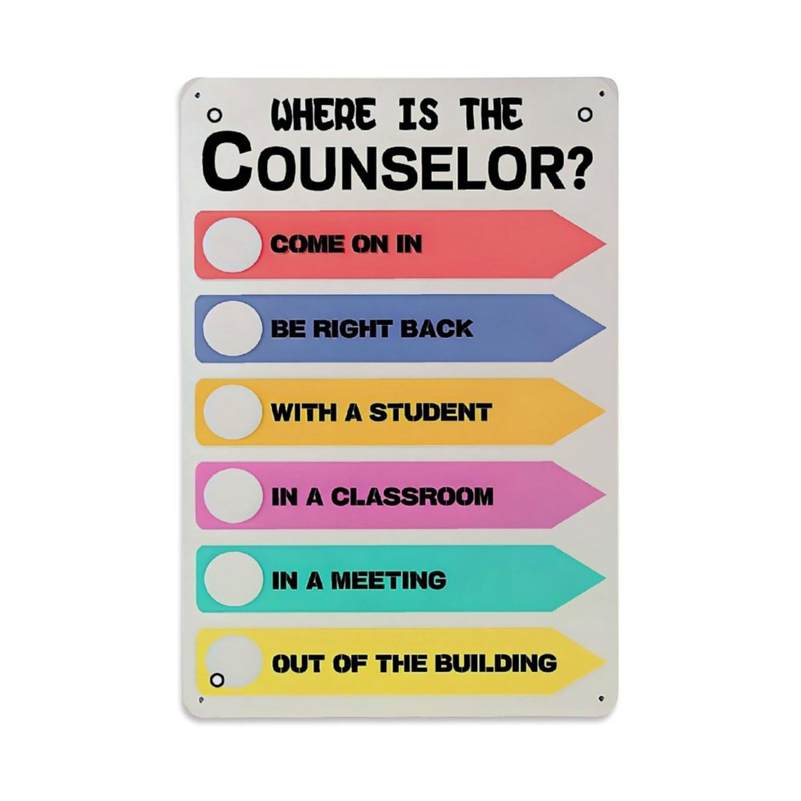 Where Is The Counselor Come On In Be Right Back Vintage Tin Sign Retro Metal Wall Decor Metal Poster, Home Bar Garage Farmhouse Cafe Wall Art Decoration 8x12Inches