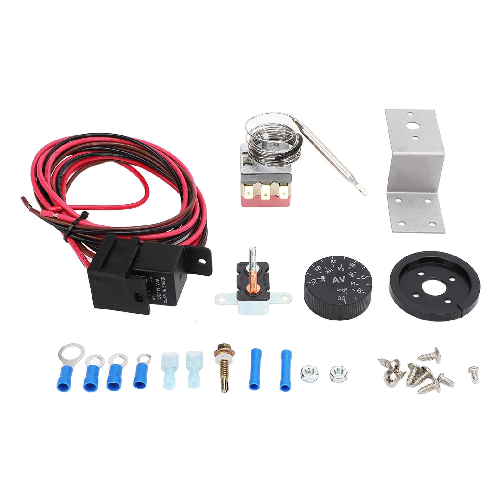Kit de câbles de relais de commande de thermostat de ventilateur électrique, capteur réglable en acier inoxydable, ajustement universel pour voitures et camions
