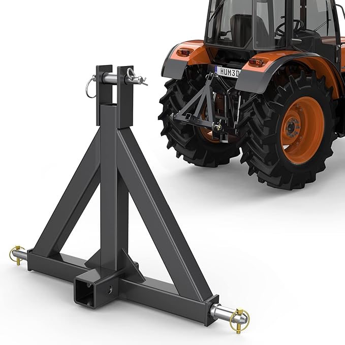 RbhAuto 3 Point 2" Trailer Hitch Receiver Category 1 Heavy Duty Tractor