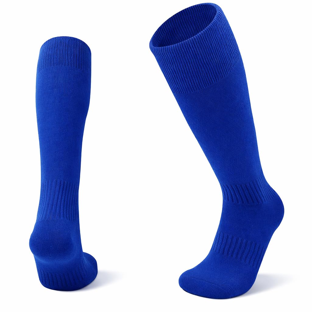 1STLY FITNESS Adults Knee High Football Rugby Hockey Socks - 1 Pair Royal Blue