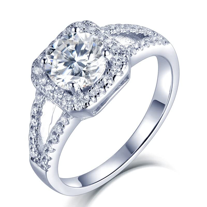 Alliance moissanite femme et bijoux de bande de mariée chic en argent